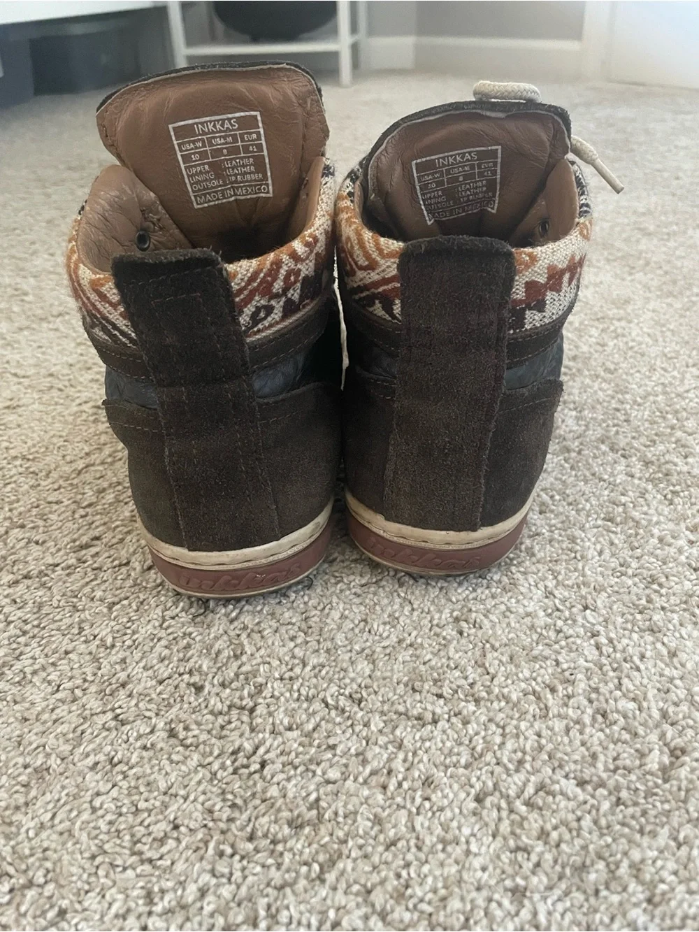 inkkas Brown Leather Lined Hiking Boots